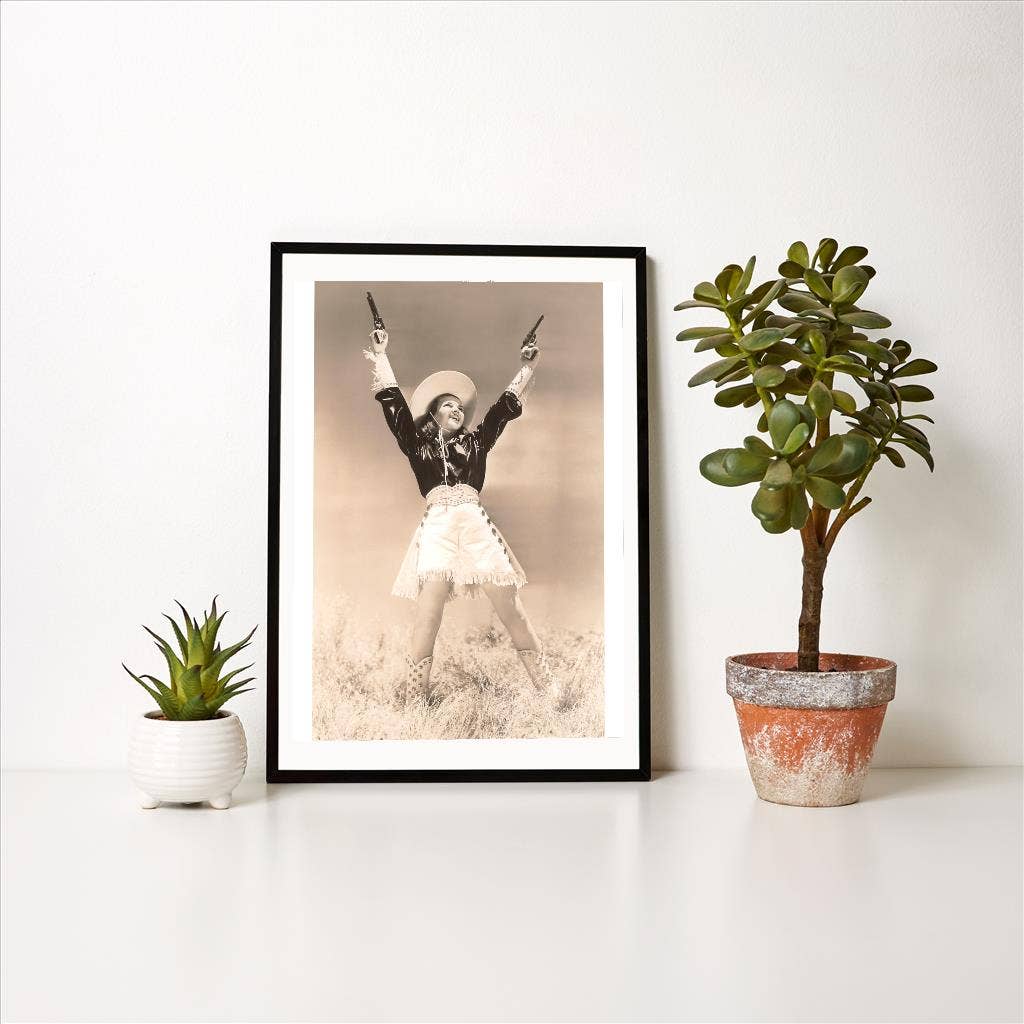 Found Image Press - Wholesale Art Print - Art Print CG-97 Cowgirl with Six-Shooters1