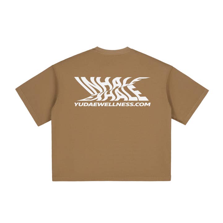 YUDAE - Wholesale Screen Printed T-Shirt - Unisex - Inhale/Exhale Vintage Washed Boxy T-Shirt5