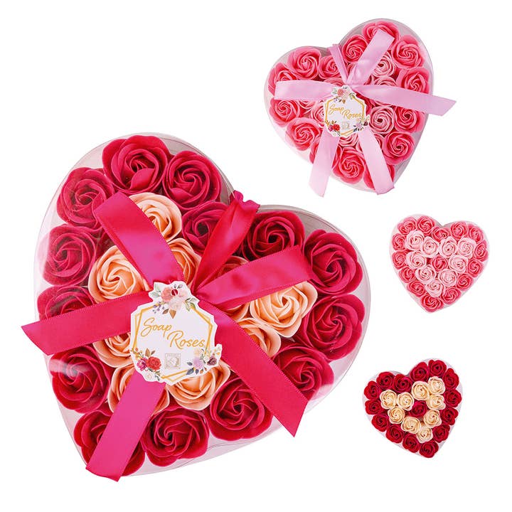 Baderoser i hjerte gaveæske, badeblomster, 2 farver, assorteret for engroshandel hos Accentra