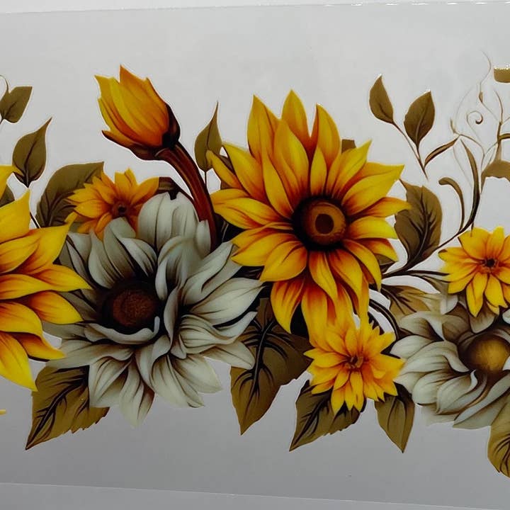ASAP Craft Supplies - Wholesale Sublimation Transfer - Flowers UV DTF 16oz cup wrap - double sided - Permanent Decal - Ready to apply1