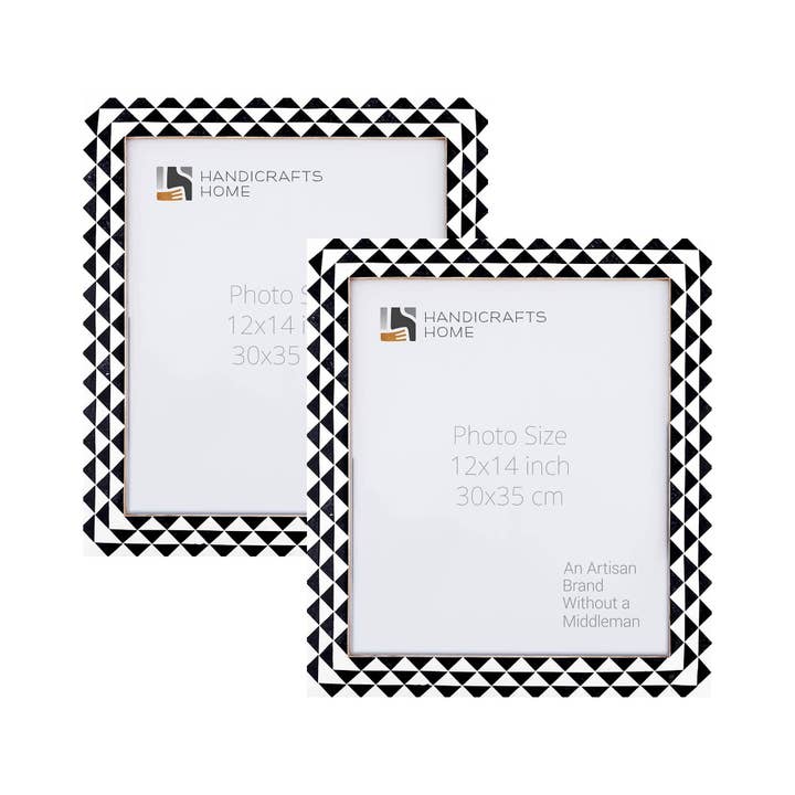 Muqeem & Brothers - Wholesale Picture Frame - Picture Frames Marquet-Prism Pk of 2 Black & White, 8 Sizes12