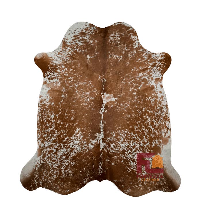 Fortezza Leather - Vente Tapis - Tapis en cuir de vachette Salt and Pepper, brun moucheté | Taille M, 5 pi x 7