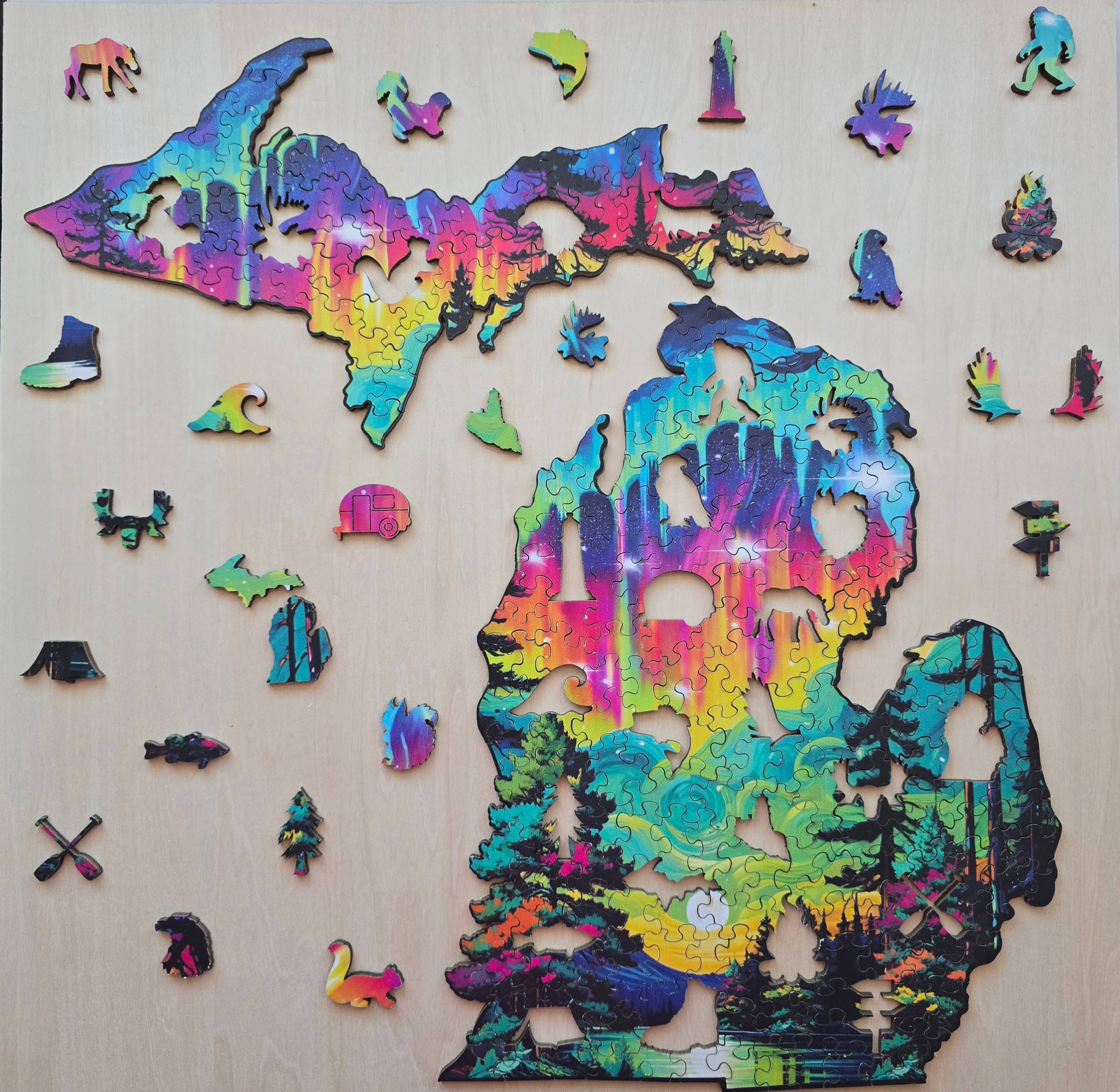 Art Factory LLC - Vente Puzzle – adulte - Puzzle en bois de l'État du Michigan1