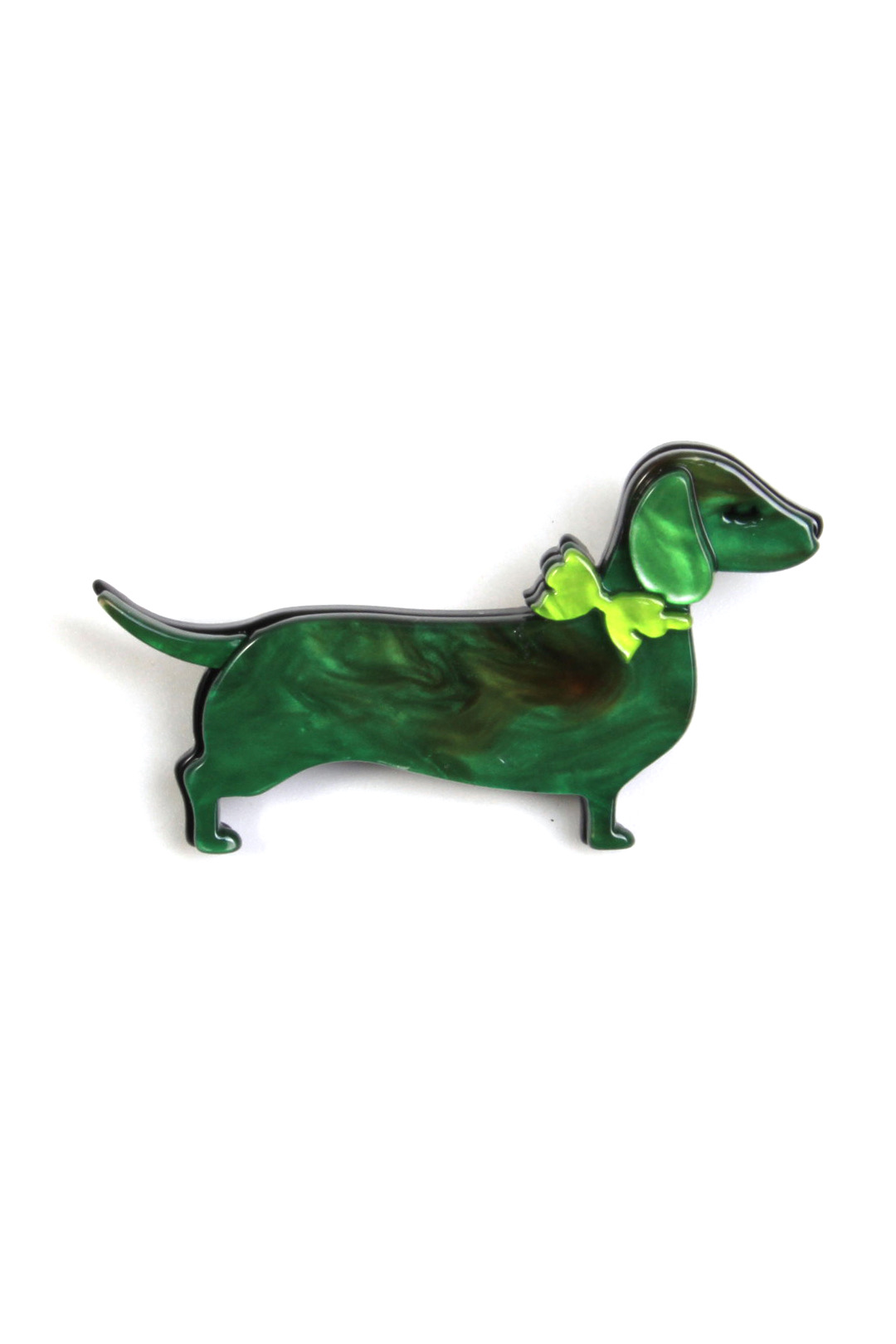 Domoflor s.l - Wholesale Brooch - 🌿 Green Glam Dachshund Brooch2