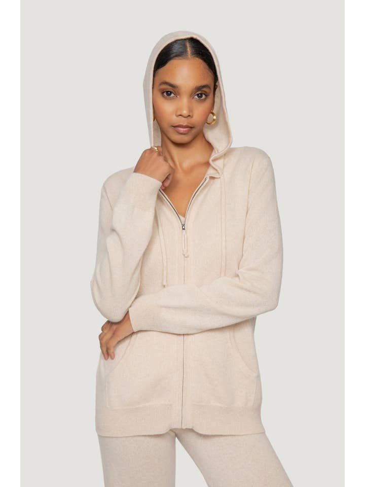 QUINN – wholesale Hoodie – Women's – Cashmere Zip Hoodie