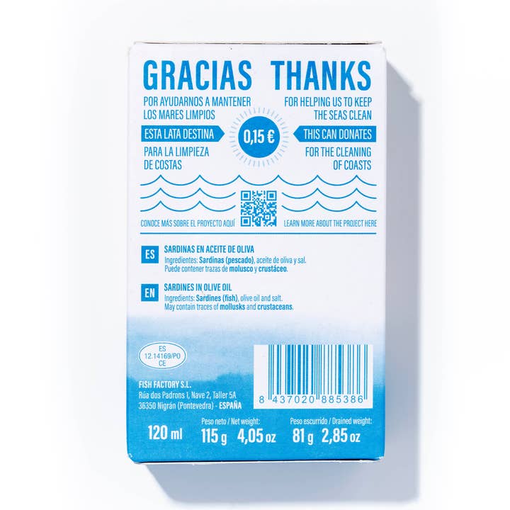 Conservas Luliña - Vente Poissons en conserve - SARDINES À L'HUILE D'OLIVE 3-4 PIÈCES