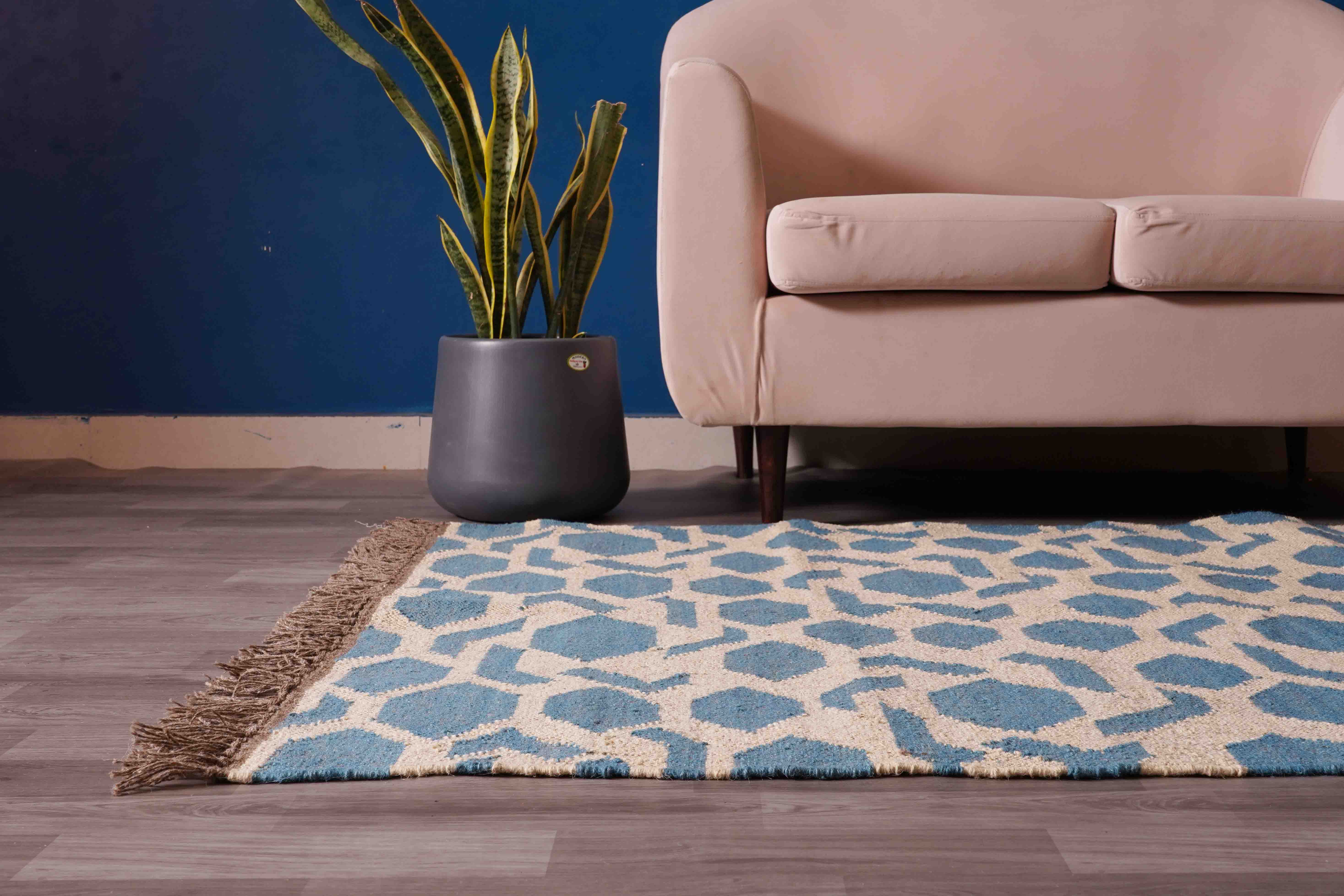 Chouhan Rugs - Wholesale Area Rug - Handwoven Wool Jute Kilim Rug Multicolor Jute Dhurrrie Rug6