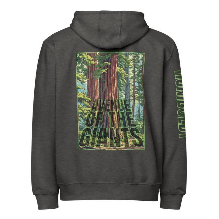 Felpa con cappuccio a zip intera Avenue of the Giants Humboldt Premium per la vendita all'ingrosso da parte di Humboldt Lost Coast Hoods