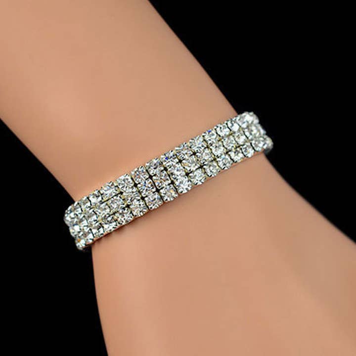 Stretchy Three Layered Crystal Bracelet for wholesale by Gemscape UK