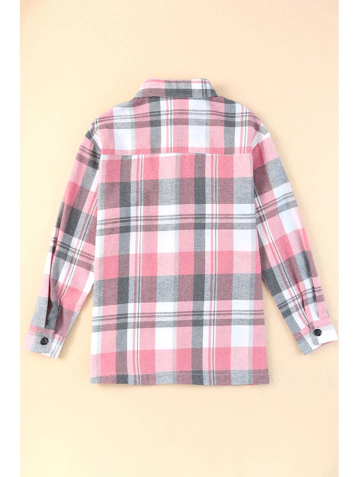 PRETTY BASH - Wholesale Button Down Shirt - Women's - Plaid Patch Pocket Buttoned Shirt15