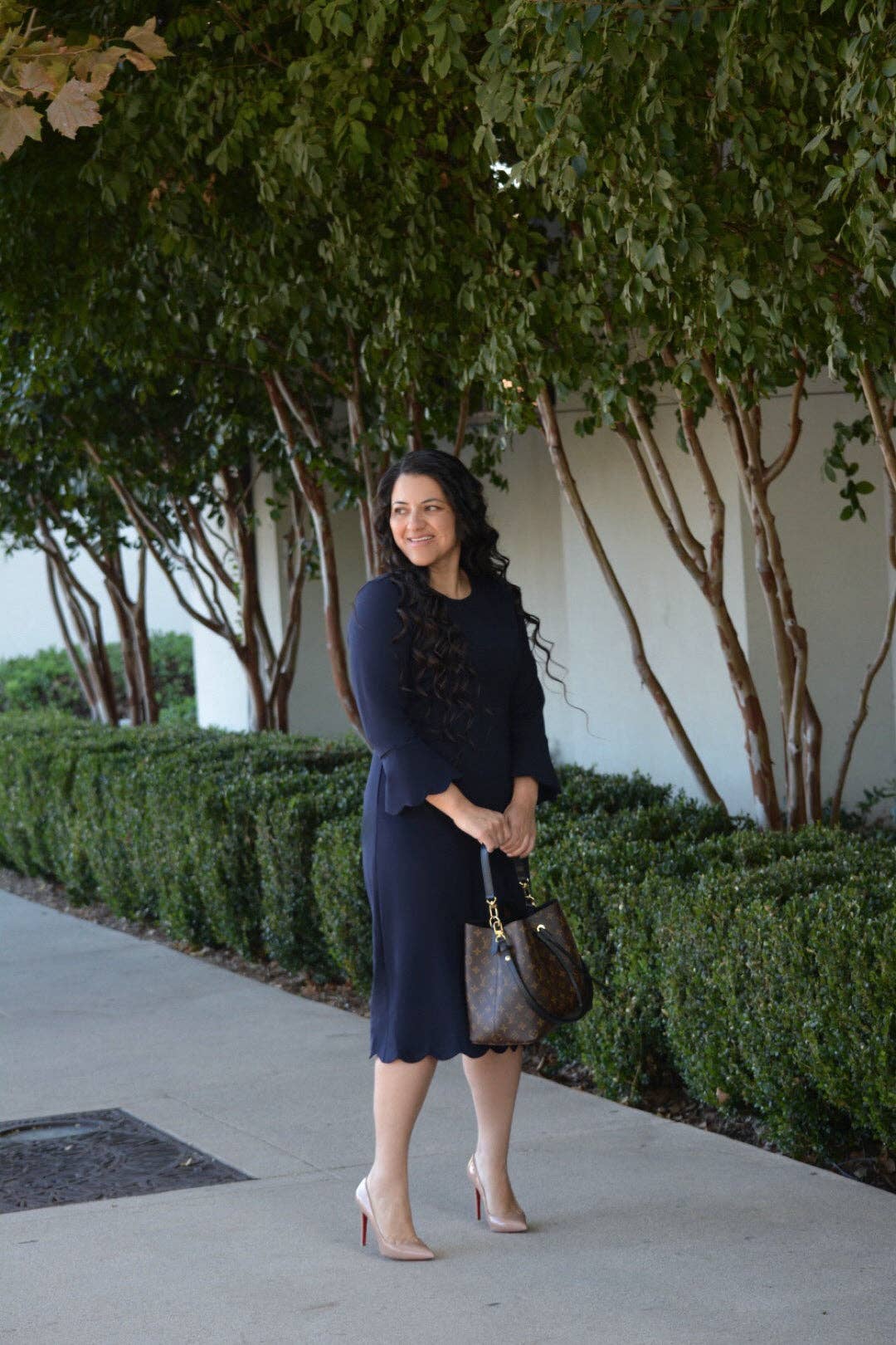 Skirt Society - Wholesale Dress - Women's - Lille Navy Scalloped Dress1