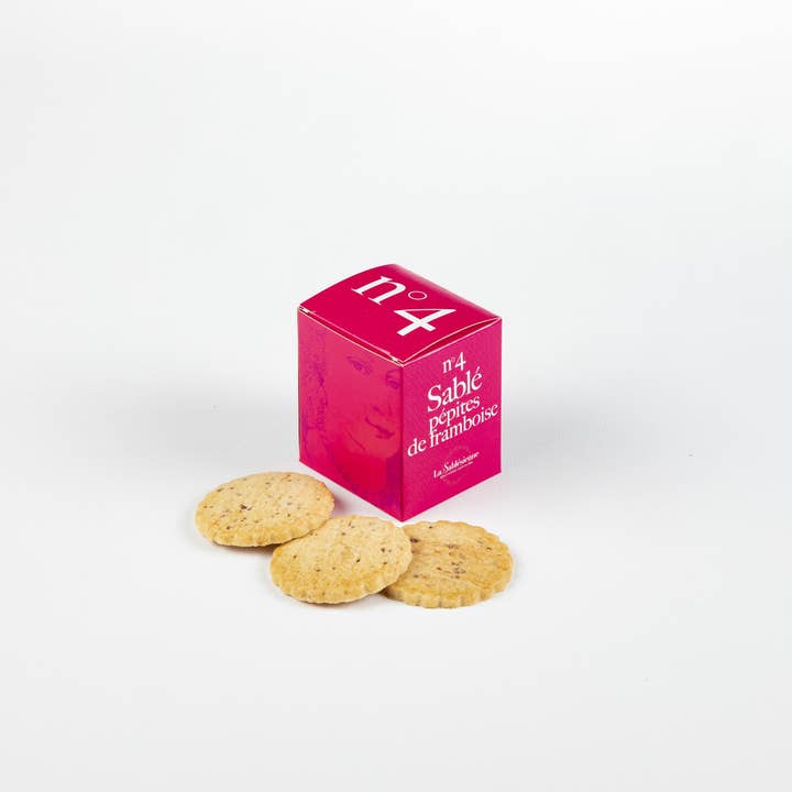 LA SABLESIENNE - Wholesale Cookie - Raspberry Shortbread Cookies Mini Cube n°4