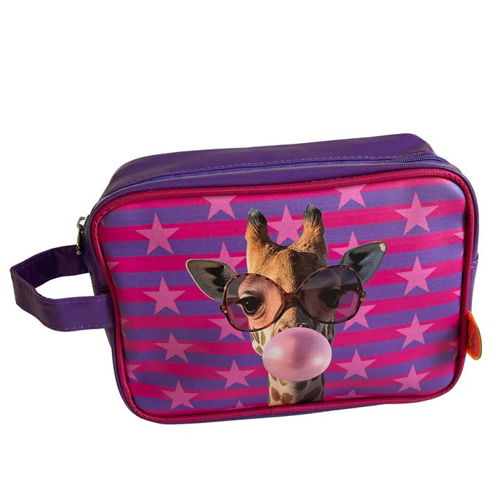 Toiletry bag Giraffe with bubble gum for wholesale by Kunstboer