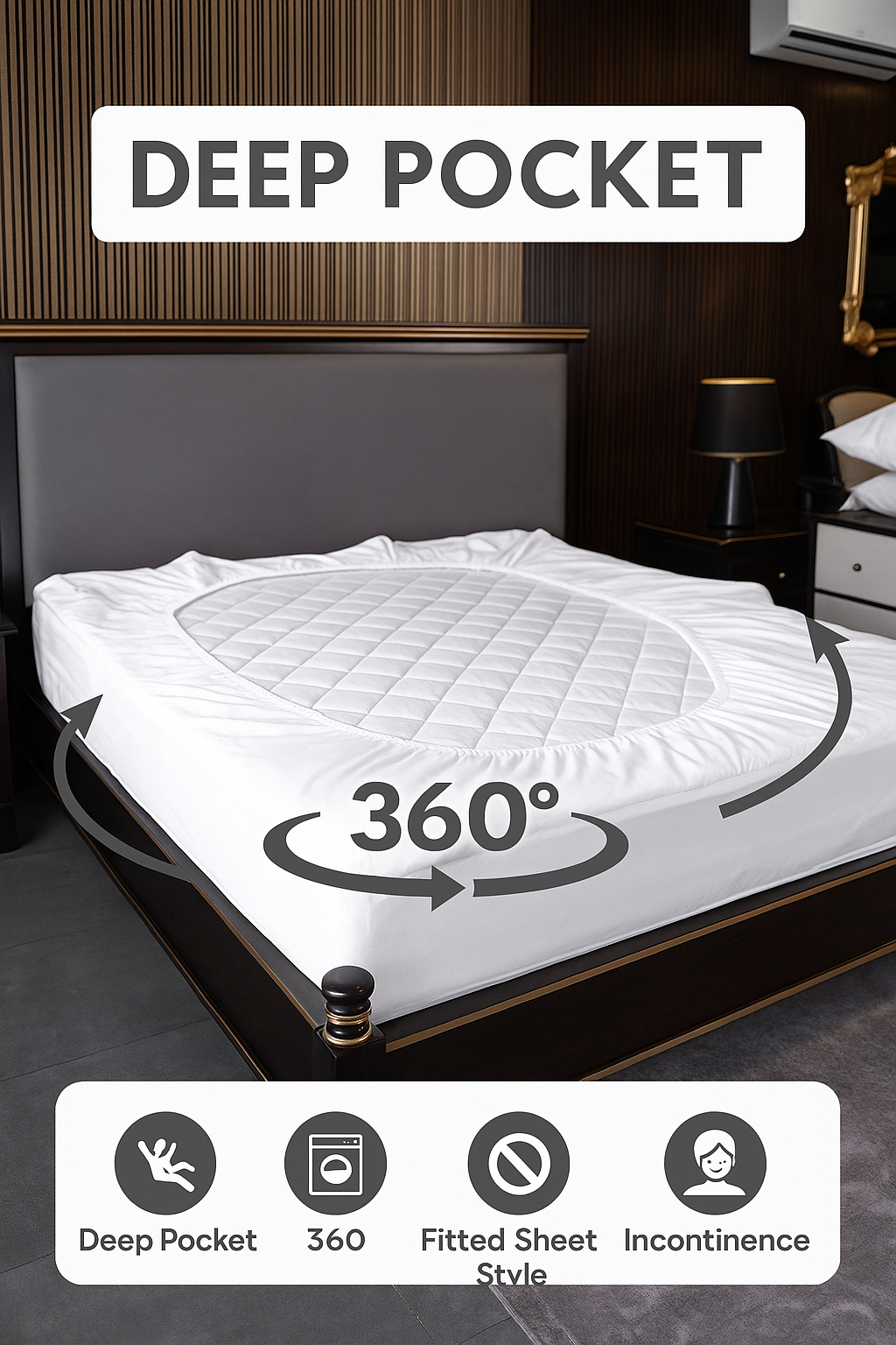 Orimono Elegance - Wholesale Mattress Pad/Protector - Quilted Waterproof Mattress Protector – Luxe, Breathable, 7