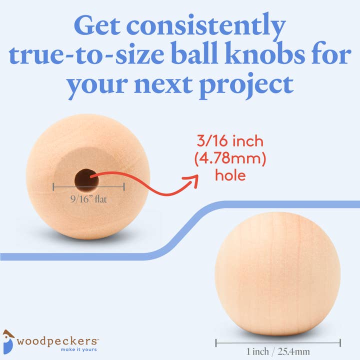 Woodpeckers Crafts - Wholesale Knob/Pull - Wooden Ball Knobs5