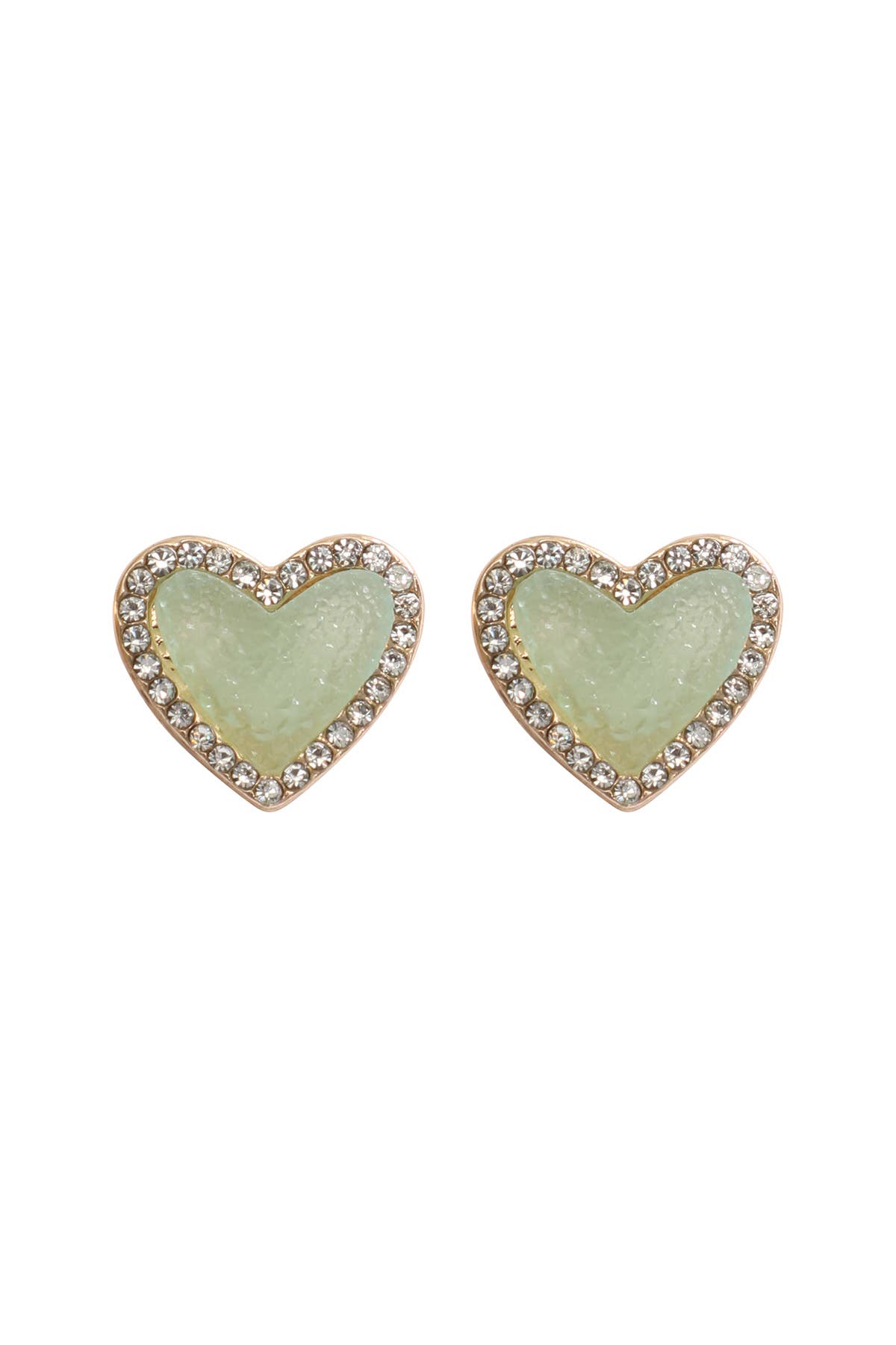 MYS Wholesale Inc - Wholesale Stud/Post Earrings - Valentine Heart Druzy With Rhinestone Post Earrings20