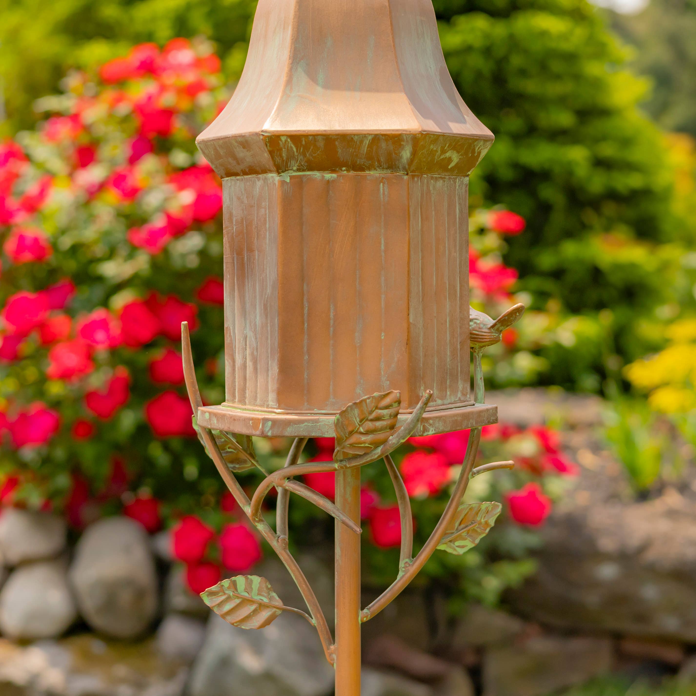 Zaer Ltd. International - Wholesale Bird House - 6" Tall Iron Birdhouse Stake "Victoria"- 2 Color Options 8