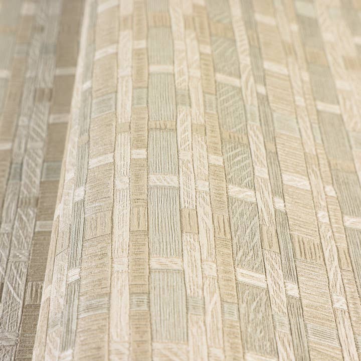 Walloro Luxury Embossed Wallpaper - Wholesale Wallpaper - 3D Embossed Straw Textured Wallpaper, 3D Basket Pattern Striped, Vinyl, Non-Woven, Non-Adhesive, Large 178 sq ft Roll, Abstract Luxury Decor2