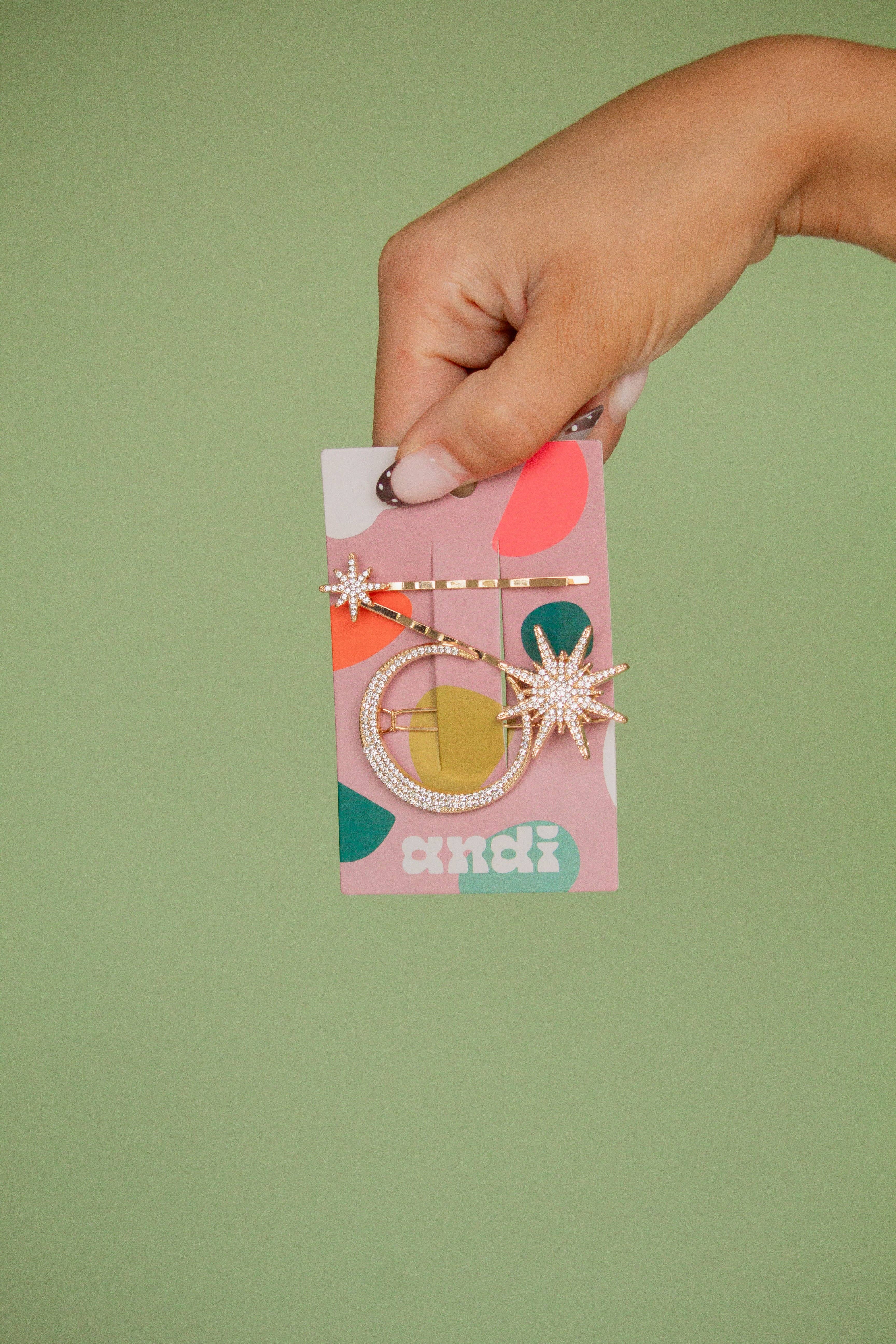 Shop Andi - Wholesale Bobby Pin - Women's - Moon & Stars Bobby Pin Pack1