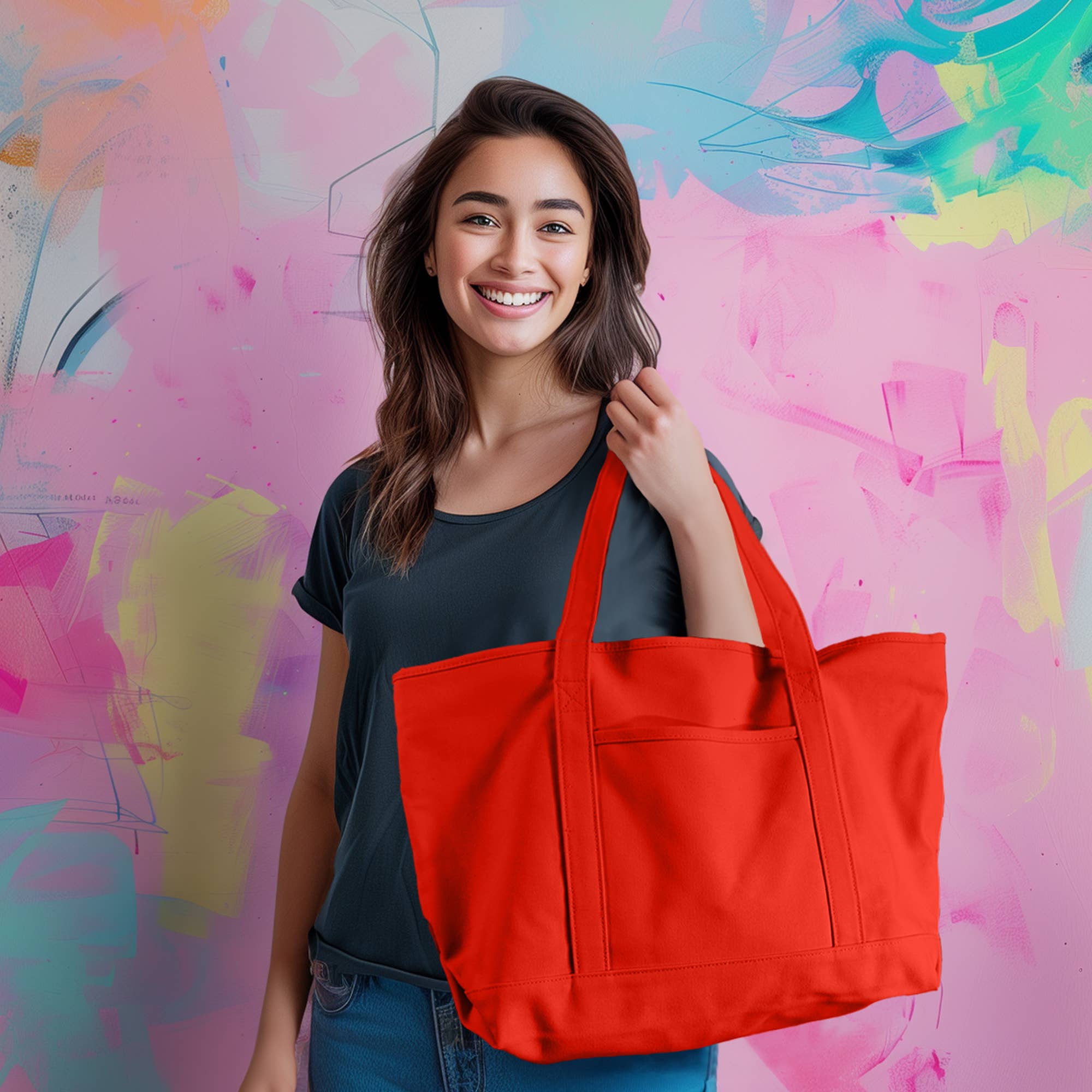 Dalix – Großhandel Tragetasche – Damen – Dalix 23" Deluxe 24 oz. Baumwoll-Canvas-Tragetasche mit Reißverschluss62