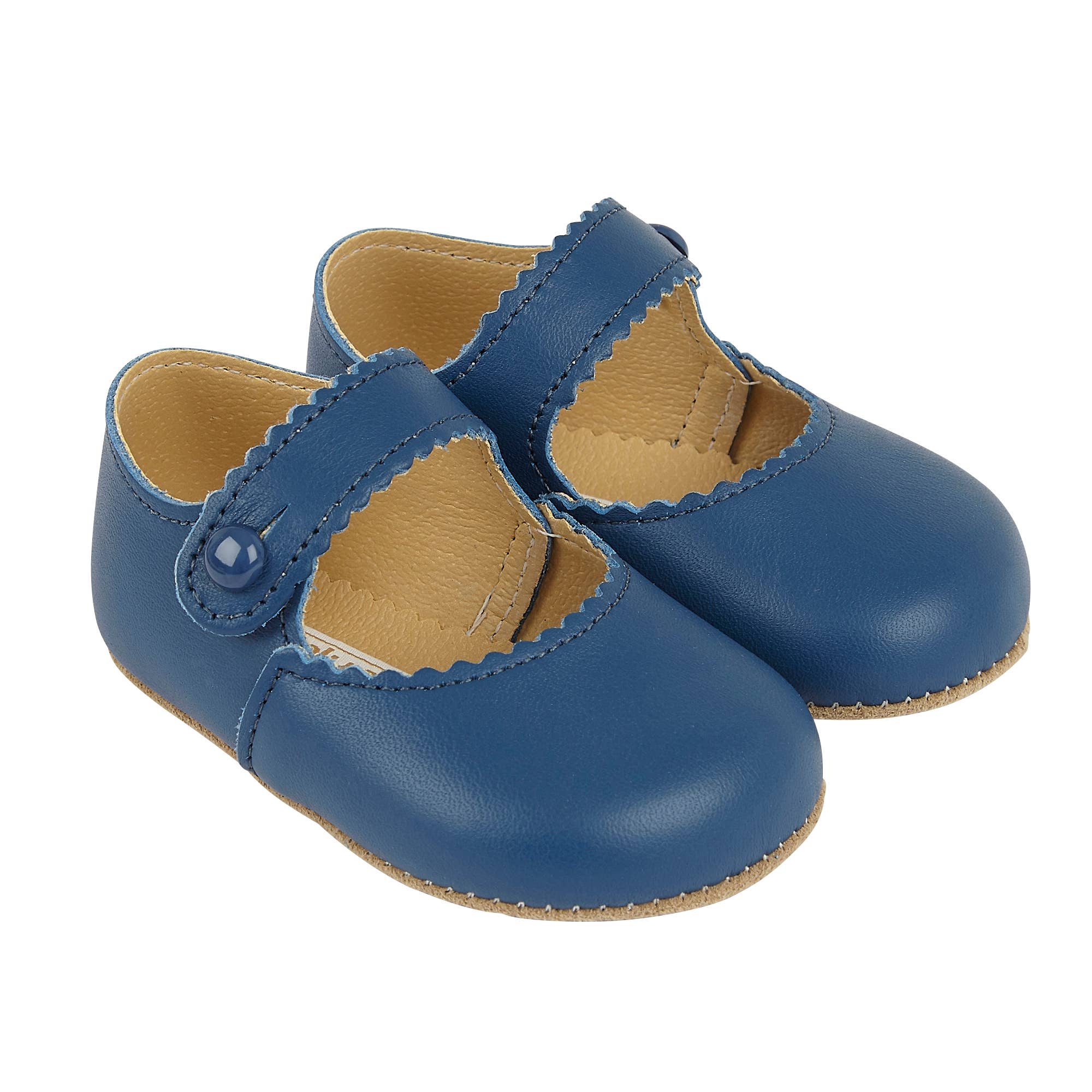 Early Days & Baypods – wholesale Cot shoes – Baby – Emma Early Days leather bar shoe, button fastening4