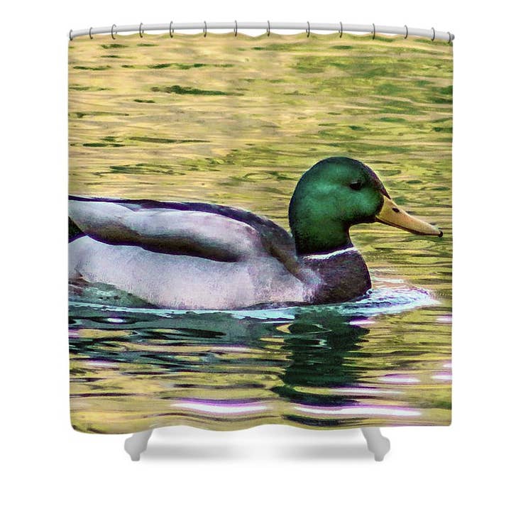 RIDEAU DE DOUCHE « LE CANARD DANS L'ART - UNE ESPÈCE DE COLVERT » pour la vente par sorayadapuzzostore