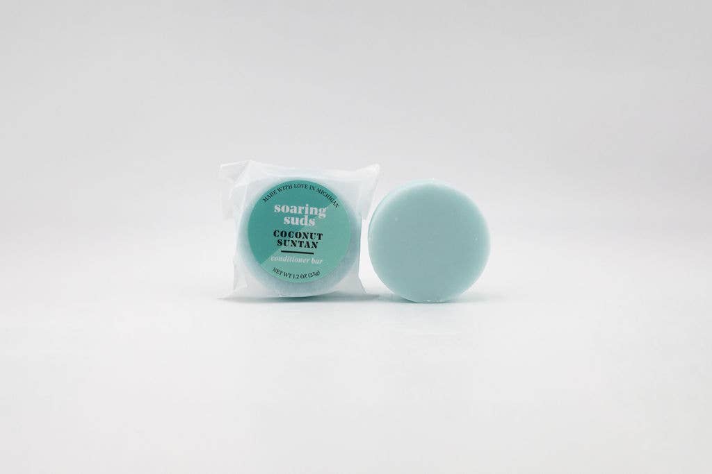 Soaring Suds Soap Co., LLC - Wholesale Shampoo Puck/Solid Shampoo - Coconut Suntan Shampoo and Conditioner Bars2