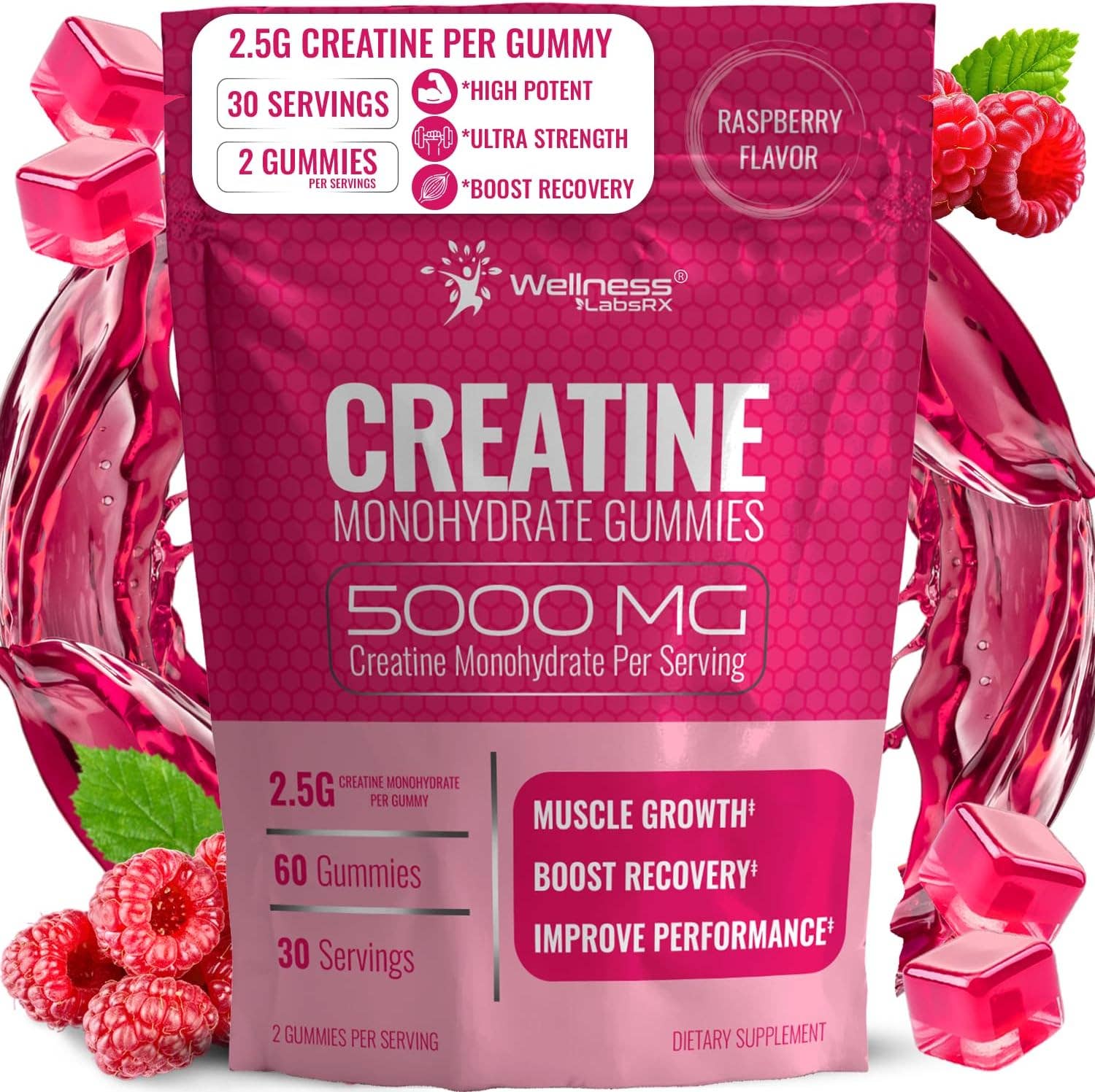 Health & Wellness Associates Inc. - Wholesale Oral Supplement/Vitamin - Creatine Gummies 5000mg, Creatine Monohydrate Gummies For Men and Women - 30 Servings11