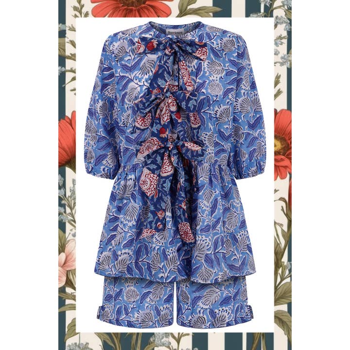 PAJAMAS WITH BOWS IN BLUE - S for wholesale by Iturrienea