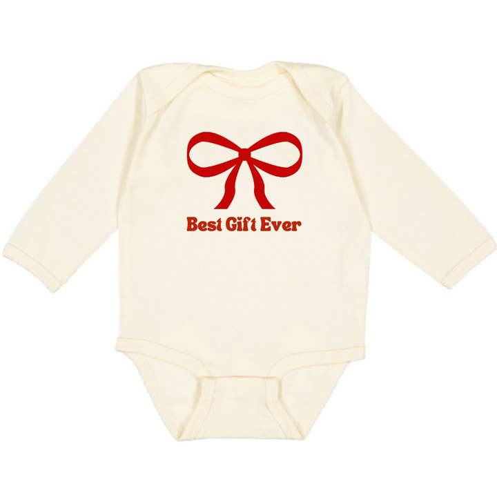 Sweet Wink - Wholesale Bodysuit (Non-Footed) - Baby - Best Gift Ever Christmas Long Sleeve Bodysuit - Holiday Baby