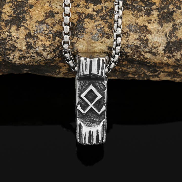 Viking Style Norse Rune Pendant Men’s Necklace for wholesale by Gemcohub