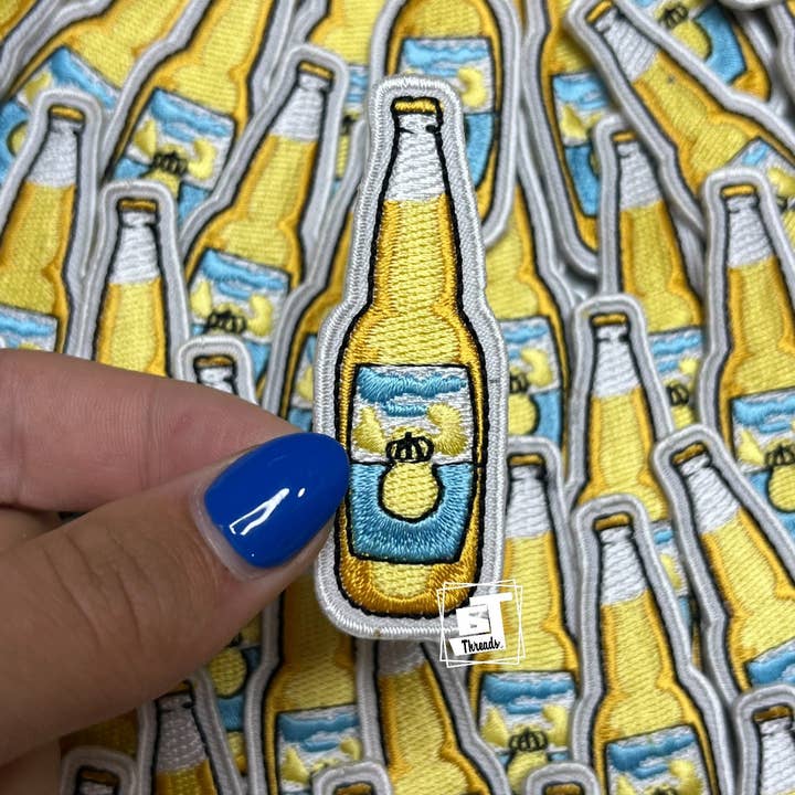 6j Threads LLC - Wholesale Patch - Yellow Beer Bottle...Cap Patches Only