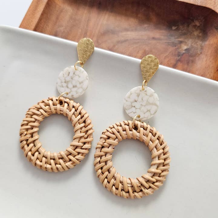 Spiffy & Splendid - Wholesale Dangle Earrings - Lana Earrings - Dark Rattan // Resort, Jewelry10