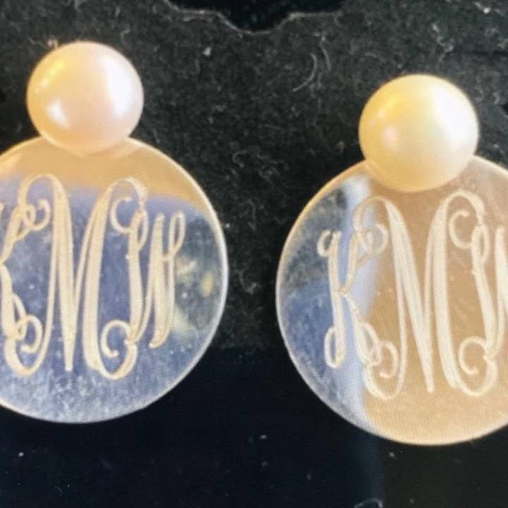 Boucles d'oreilles à graver en argent sterling avec perle pour la vente par Atlanta Jewelers Supply