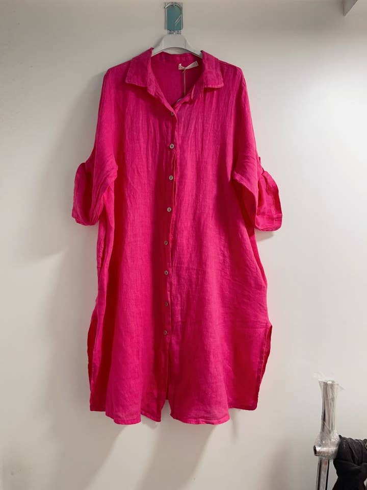 Happy look - Wholesale Dress - Women's - 93190L linen shirt dress12
