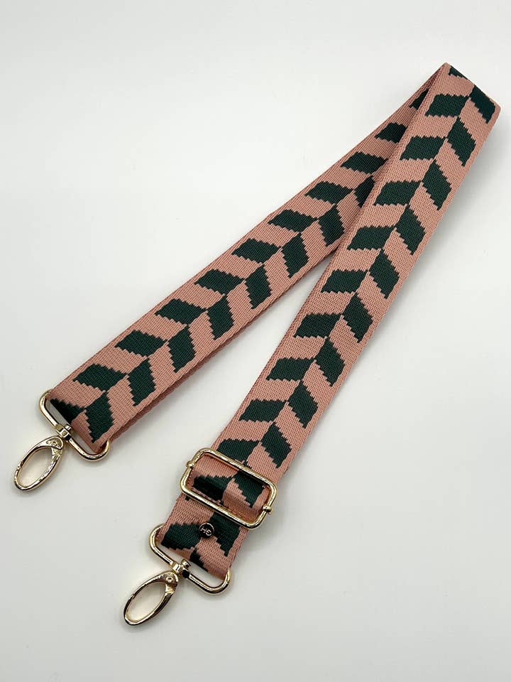 Lyserød & blågrøn Chevron taskerem for engroshandel hos Gray Haus