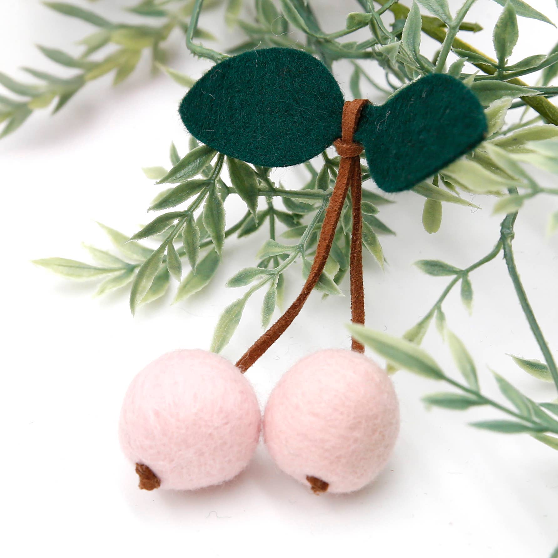 The Felt Pod - Wholesale Ornament - Felt Cherries | Felted Cherry | Felt Shape for Felt Garland 1