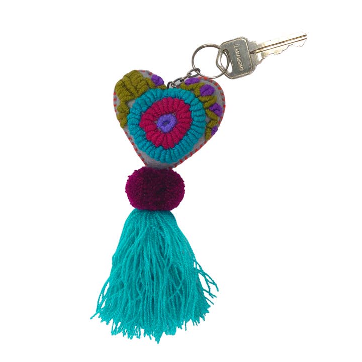 Lumily - Wholesale Keychain - Women's - Rapture Embroidered Heart Love Handmade Key Chain | Zipper Pull - Mexico4