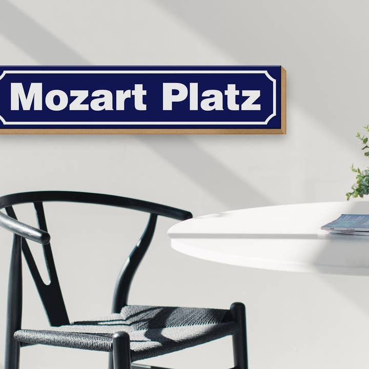 Femer - Wholesale Sign - Wooden sign note 46x10cm Mozart Platz Austria2
