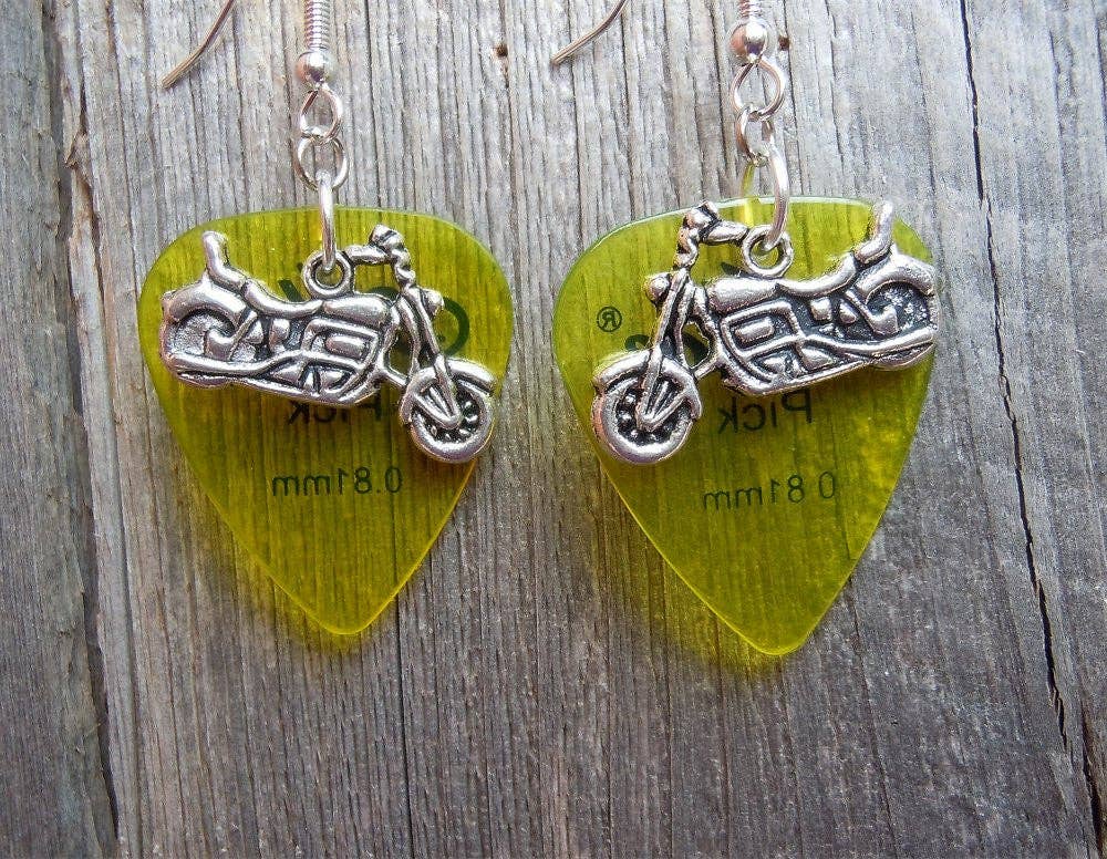 Simply Raevyn - Wholesale Dangle Earrings - Motorcycle Charm Guitar Pick Earrings33