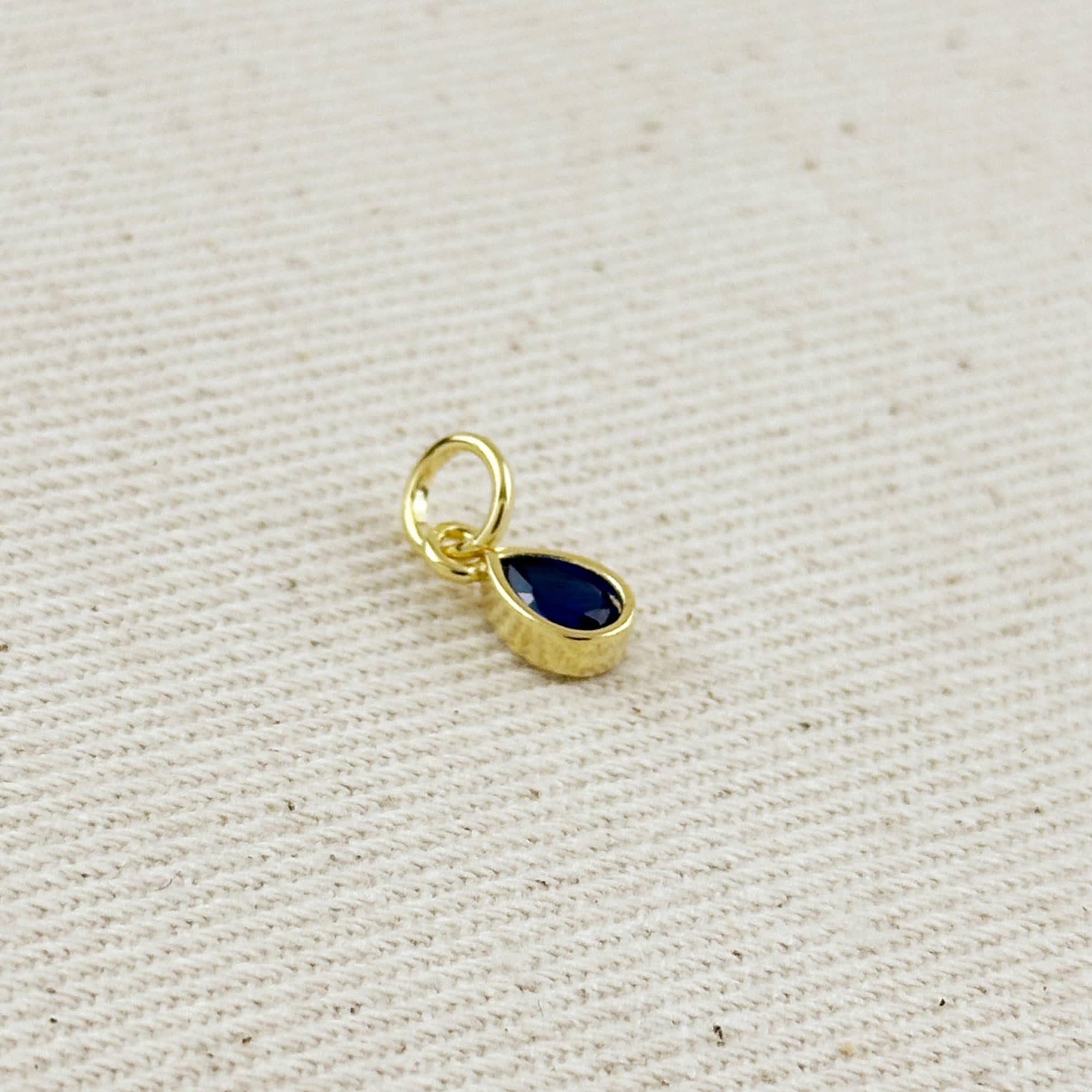 GoldFi - Wholesale Individual Charm/Pendant - 18k Gold Filled Birthstone Bezel Drop Charm 8