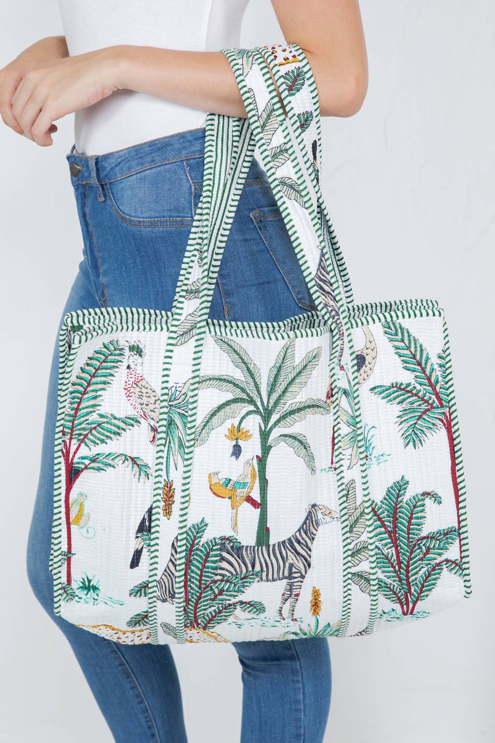 LA Soul - Wholesale Tote Bag - Women's - Jungle Quilted Tote Bag (BG-46)4