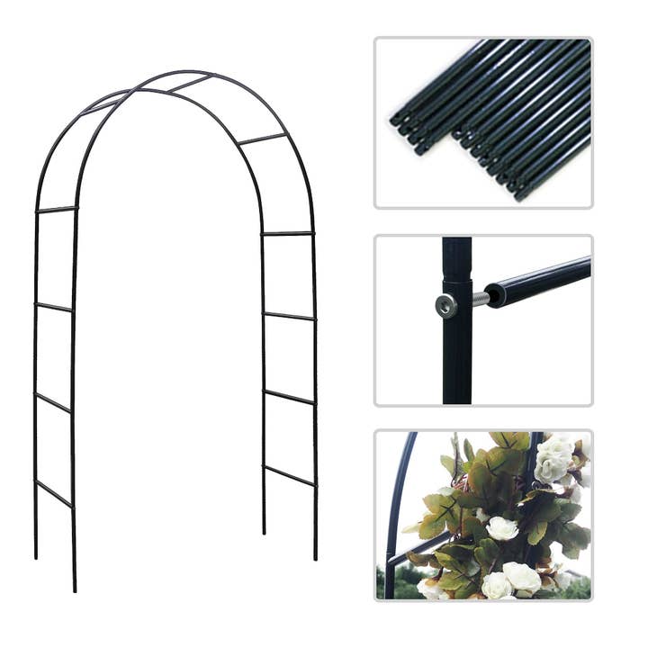 Green 78"H x 45"W Metal Garden Arch Trellis; Adjustable Arbor Trellis for Garden Climbing Plants Support or Wedding Decor for wholesale on Faire4
