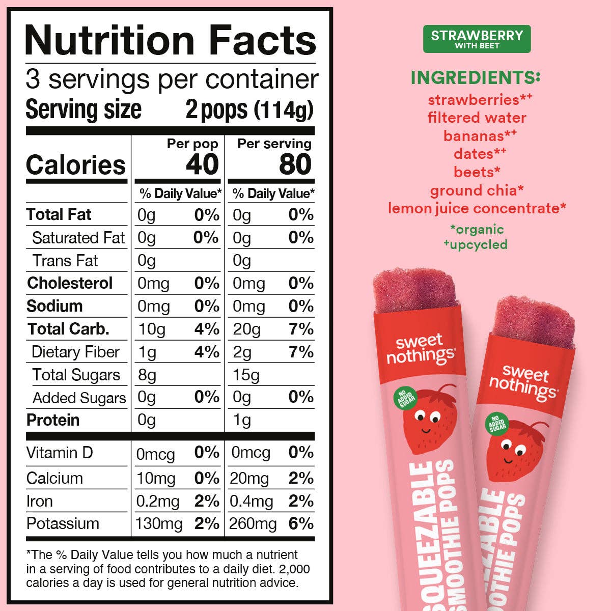 Sweet Nothings - Wholesale Fruit Snacks - Strawberry Beet Smoothie Pops – Organic Fruit Popsicle3