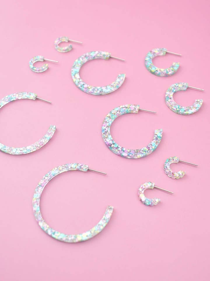 MERMAID GLITTER HOOPS for wholesale by The Paper Dress