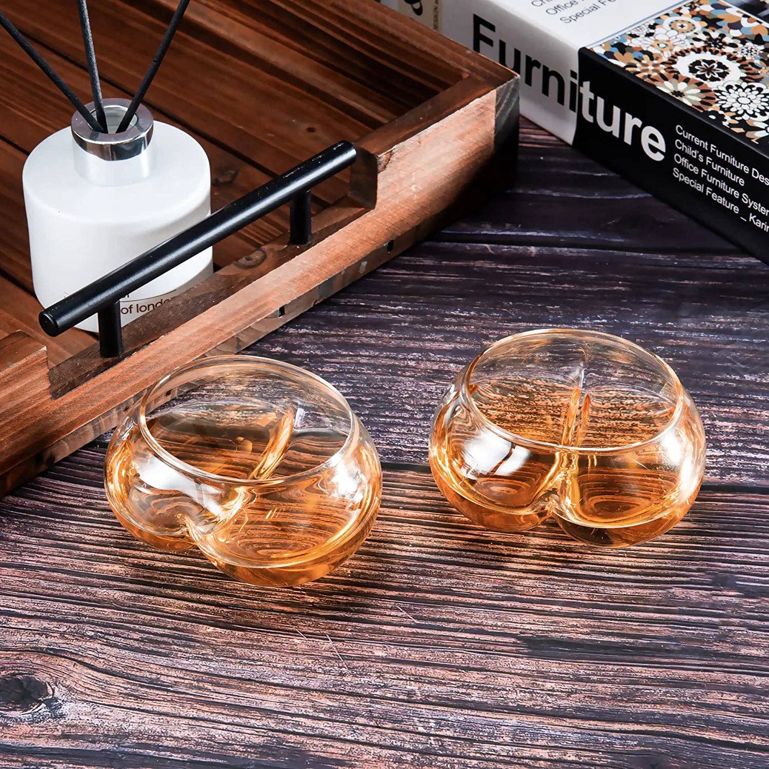 The Wine Savant /  Khen Glassware - Wholesale Cocktail/Liquor Glass - Penis Deez Nuts Drinking Wine & Whiskey Glasses, Set of 24