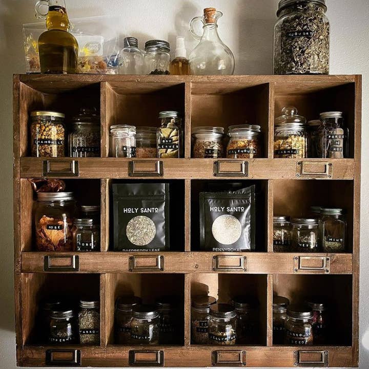 Holy Santo - Venta al por mayor Artículo de meditación - Minikit de hierbas espirituales, 10 hierbas rituales con cuchara de cristal