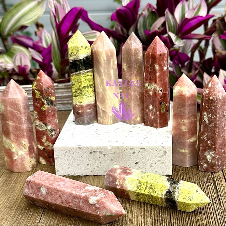 KayleeNYC - Wholesale Spiritual Stone/Crystal - 2 Lb Natural Red Aventurine Serpentine Obelisk Tower Point1
