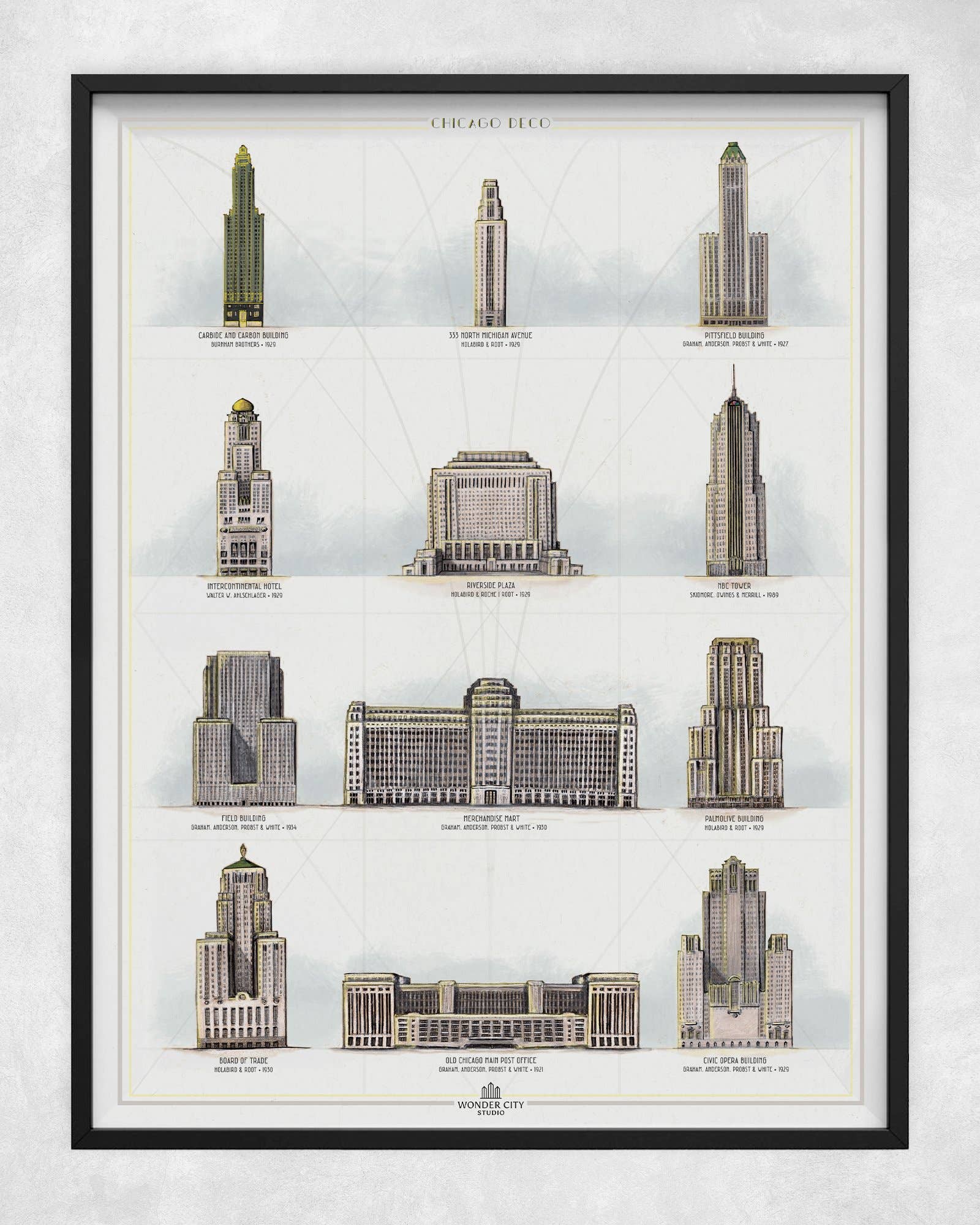 Wonder City Studio - Wholesale Art Print - Art Deco Of Chicago1