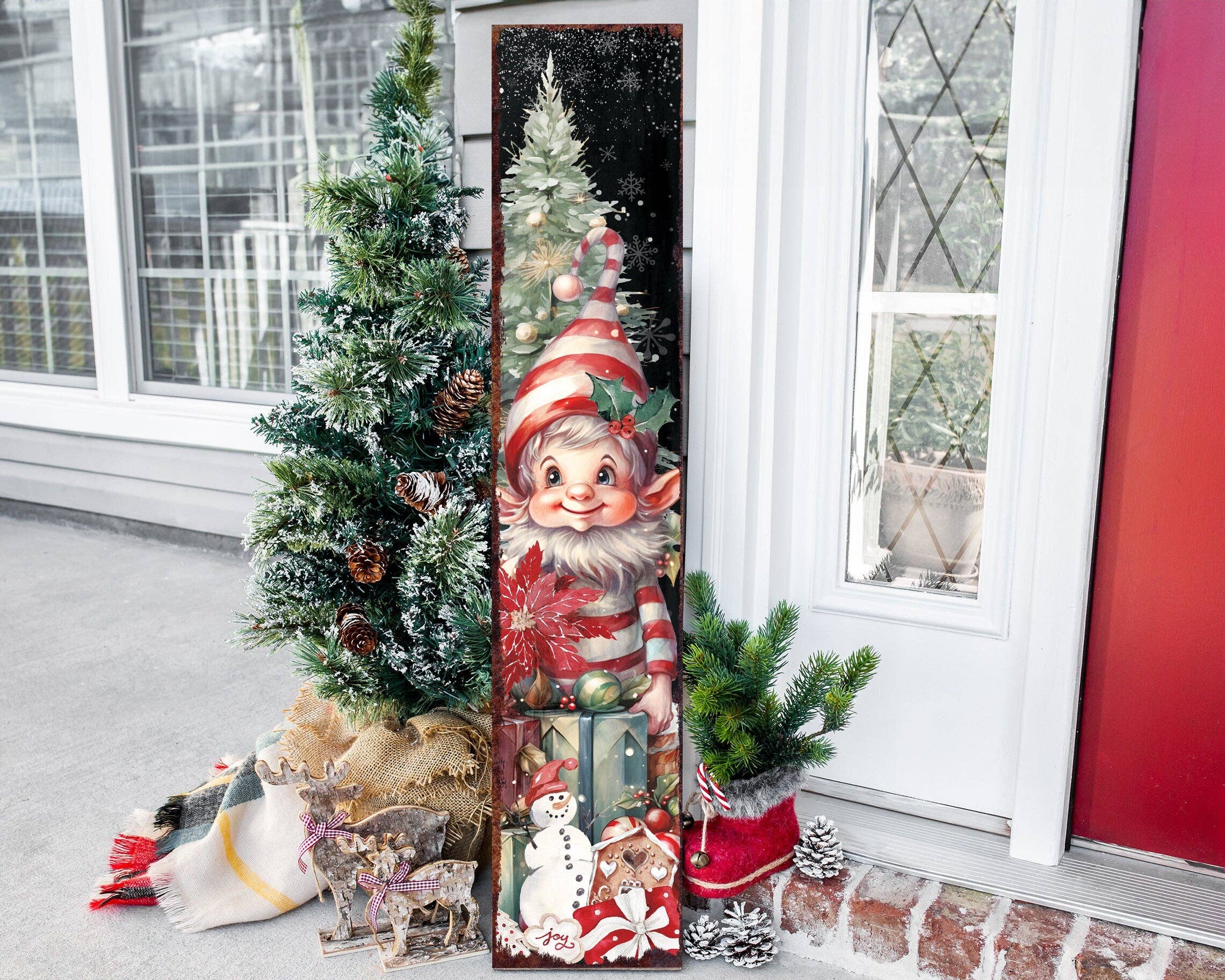 TX USA Corporation - Wholesale Christmas Decoration - Festive Elf Legs Vertical Porch Sign | Outdoor Indoor Christmas Welcome Decor7